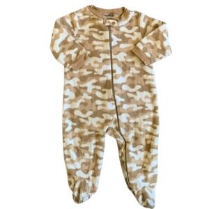 Brown Army Fatigue Fleece Long Sleeve Onesie